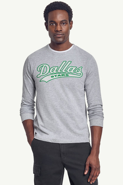 MENS DALLAS STARS TAILSWEEP LONG SLEEVE T SHIRT - Heather Grey