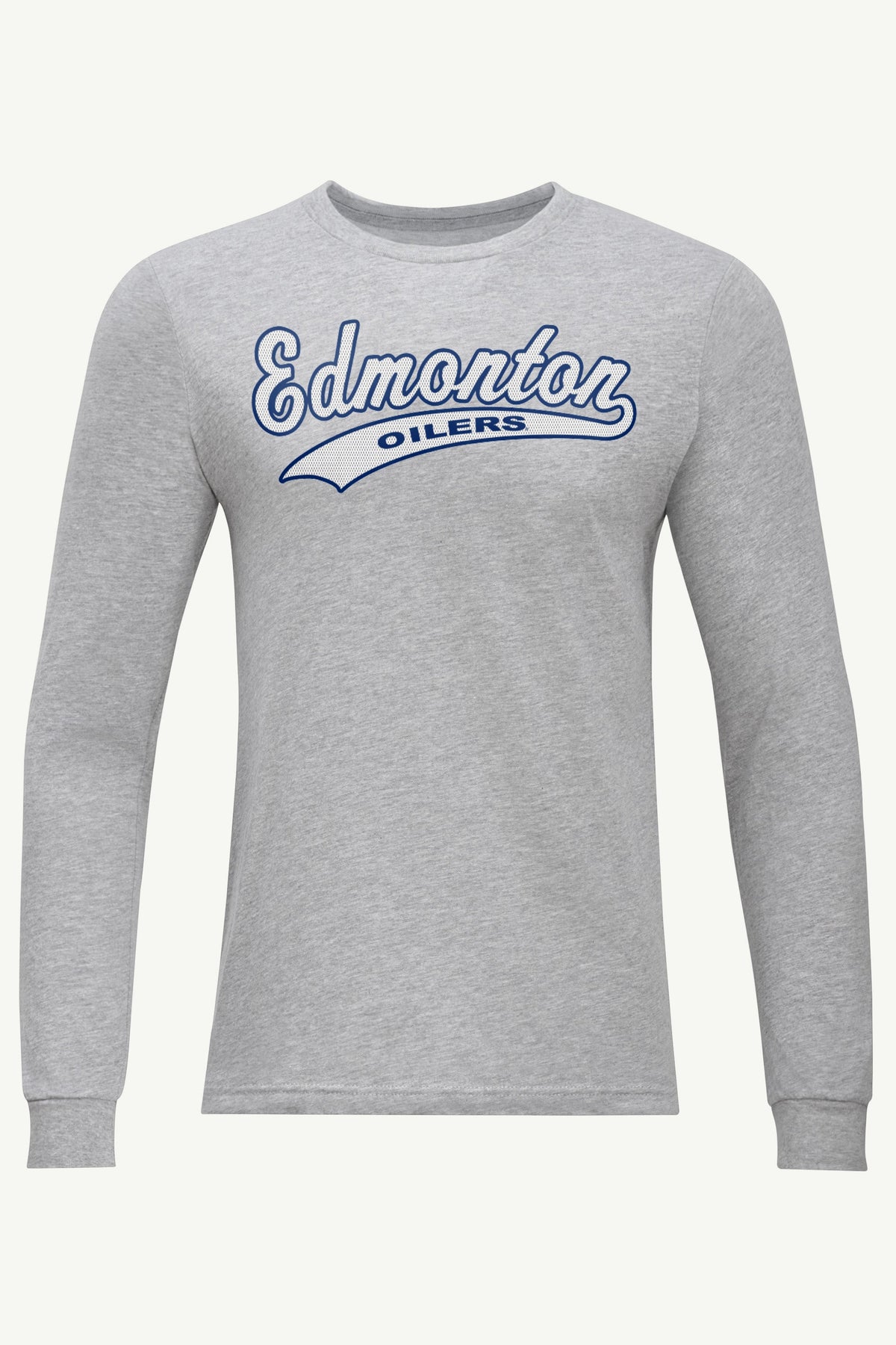 MENS EDMONTON OILERS TAILSWEEP LONG SLEEVE T SHIRT - Heather Grey