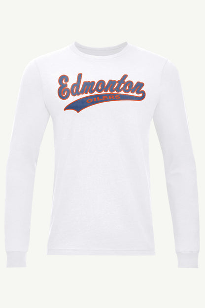 MENS EDMONTON OILERS TAILSWEEP LONG SLEEVE T SHIRT - White