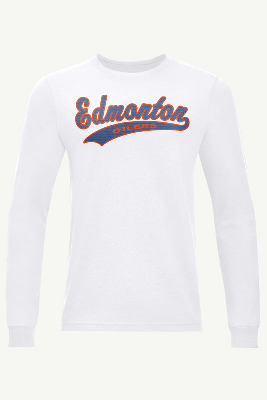 MENS EDMONTON OILERS TAILSWEEP LONG SLEEVE T SHIRT - White