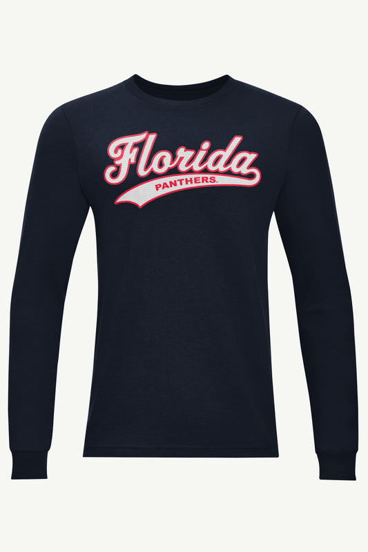 MENS FLORIDA PANTHERS TAILSWEEP LONG SLEEVE T SHIRT - Navy