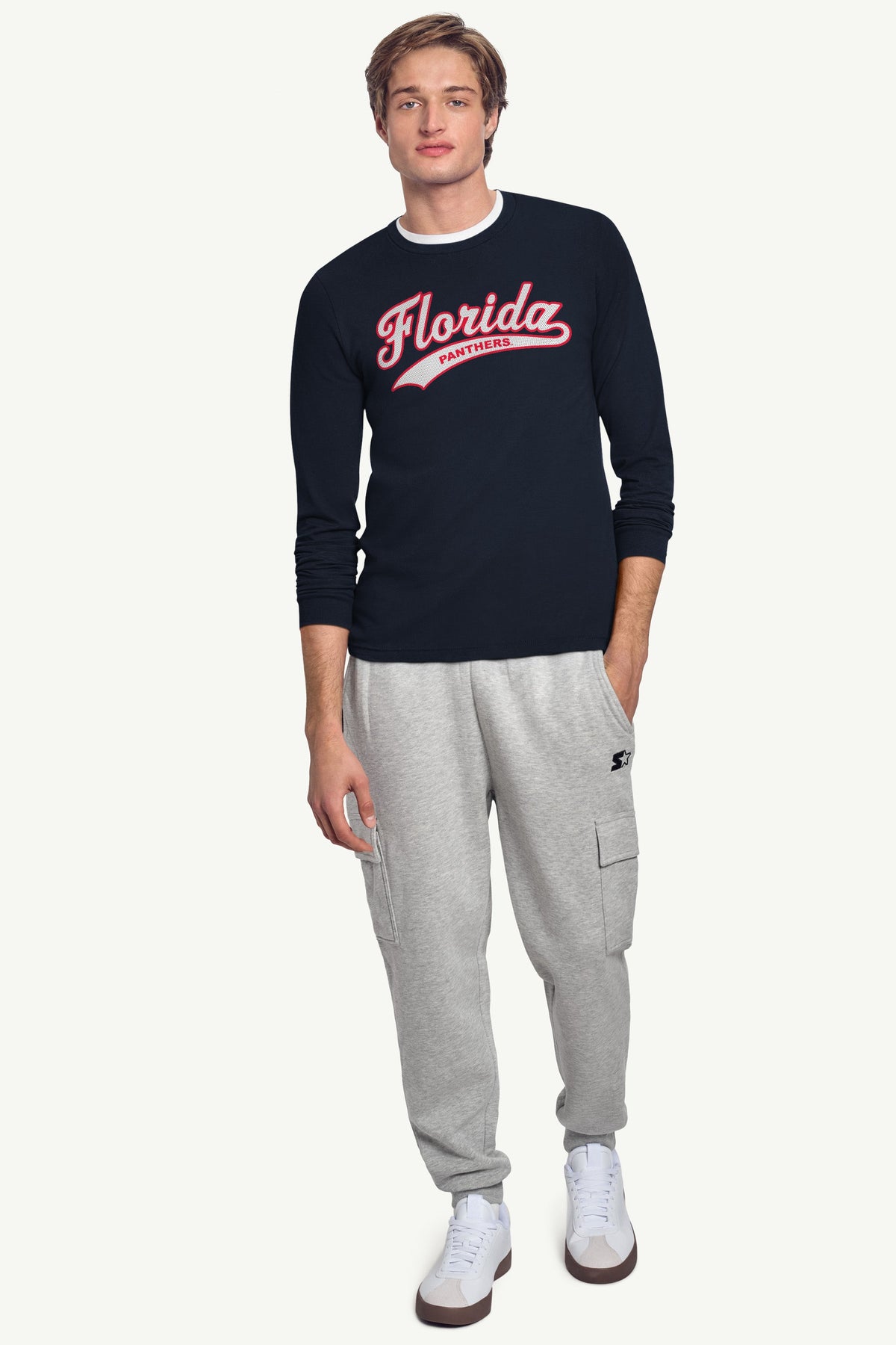 MENS FLORIDA PANTHERS TAILSWEEP LONG SLEEVE T SHIRT - Navy