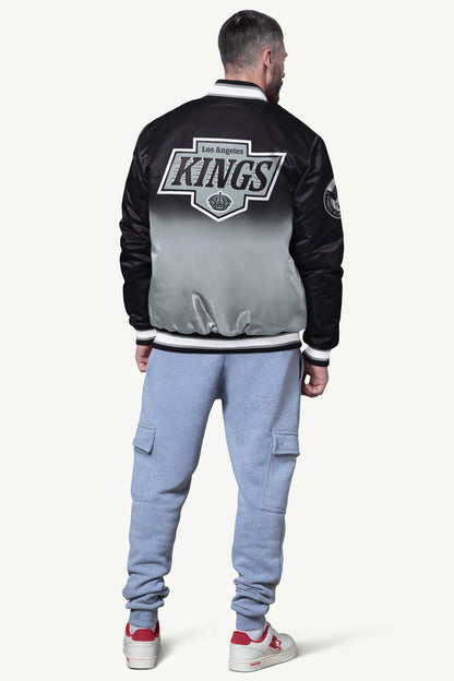 MENS LOS ANGELES KINGS PASS RUSH SATIN VARSITY JACKET - Starter