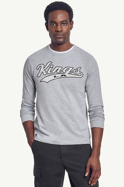 MENS LOS ANGELES KINGS TAILSWEEP LONG SLEEVE T SHIRT - Heather Grey