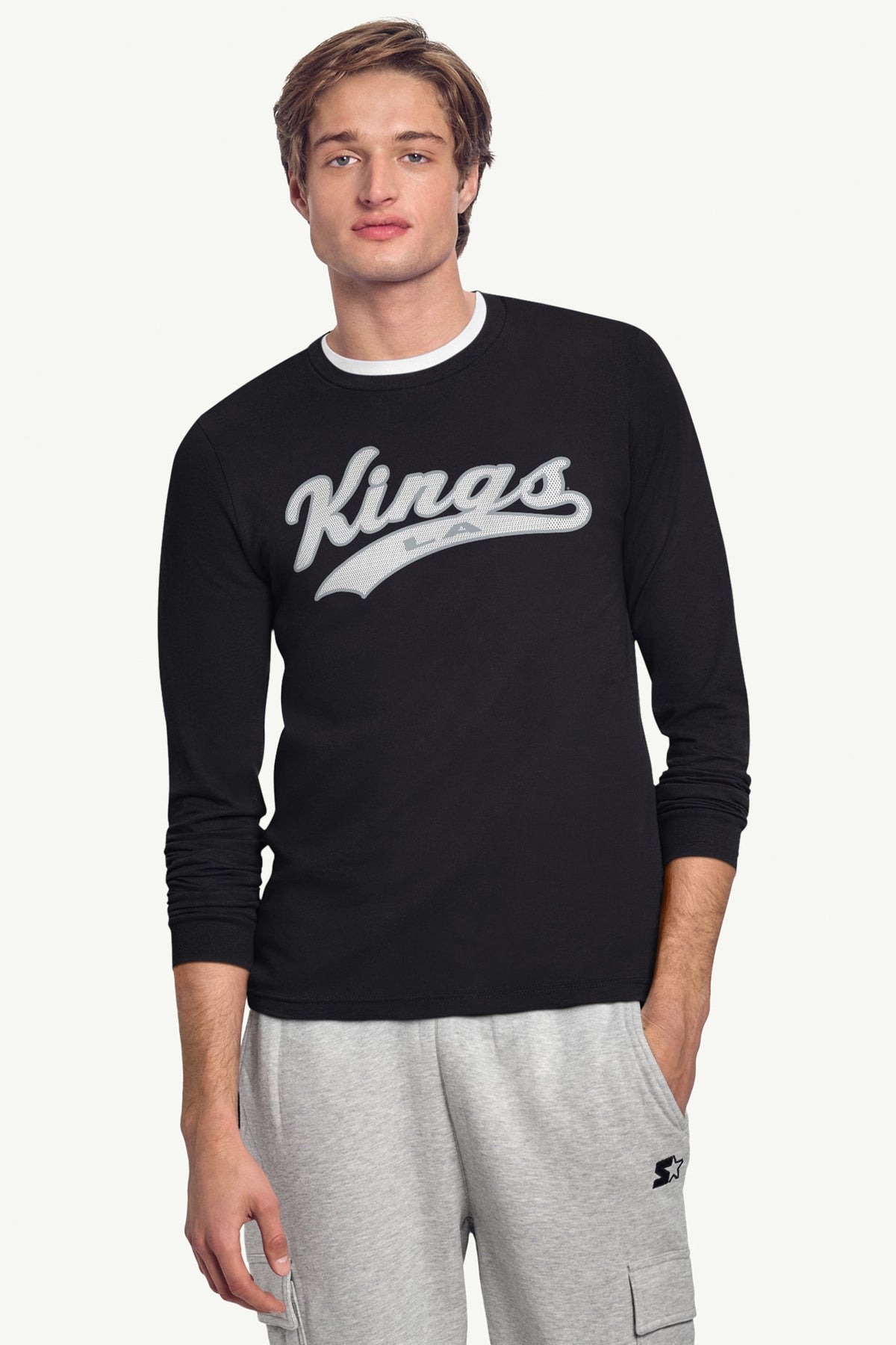 MENS LOS ANGELES KINGS TAILSWEEP LONG SLEEVE T SHIRT - Black