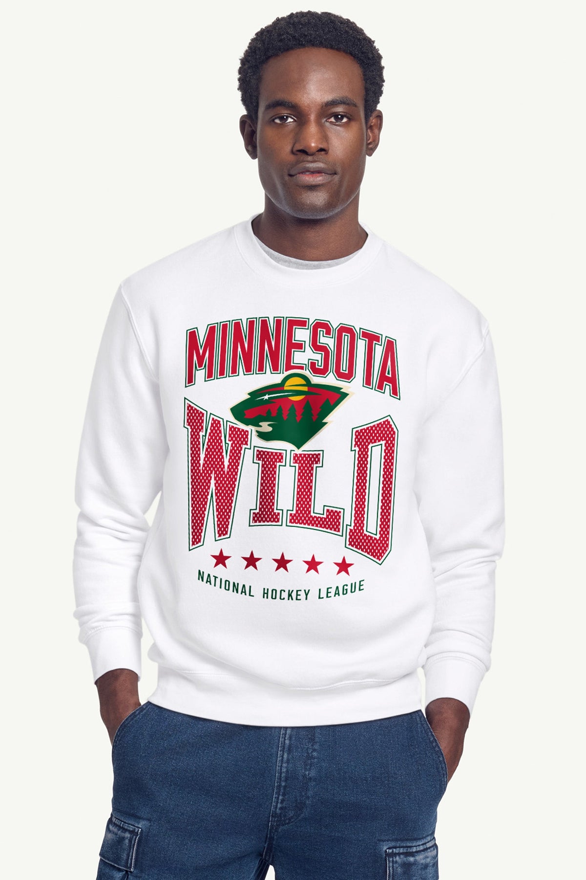 MENS MINNESOTA WILD CENTER SQUEEZE SWEATSHIRT - White