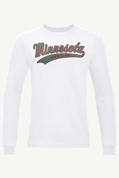 MENS MINNESOTA WILD TAILSWEEP LONG SLEEVE T SHIRT - White