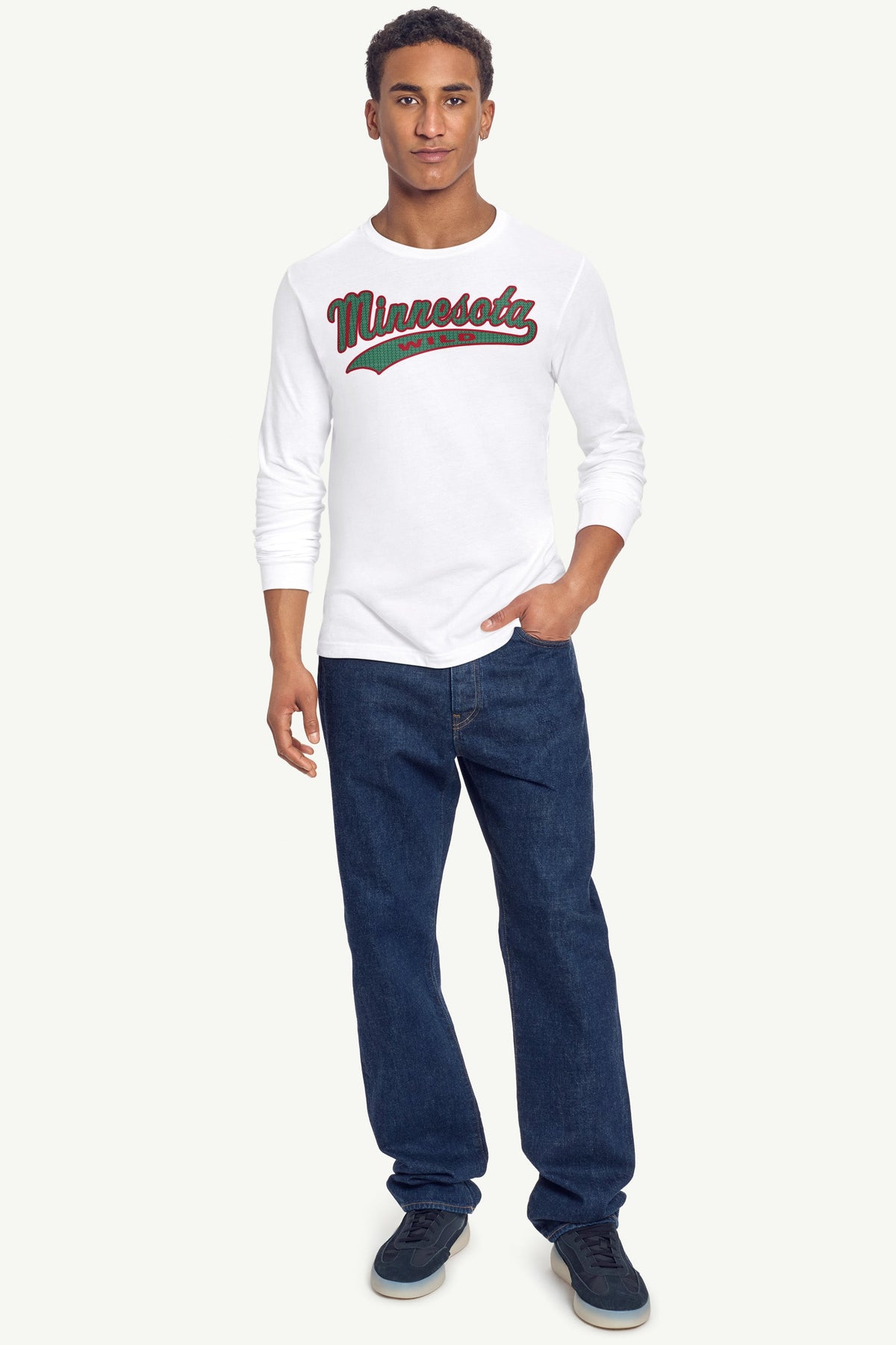 MENS MINNESOTA WILD TAILSWEEP LONG SLEEVE T SHIRT - White