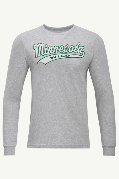 MENS MINNESOTA WILD TAILSWEEP LONG SLEEVE T SHIRT - Heather Grey