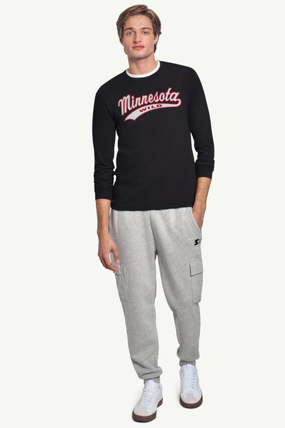MENS MINNESOTA WILD TAILSWEEP LONG SLEEVE T SHIRT - Black
