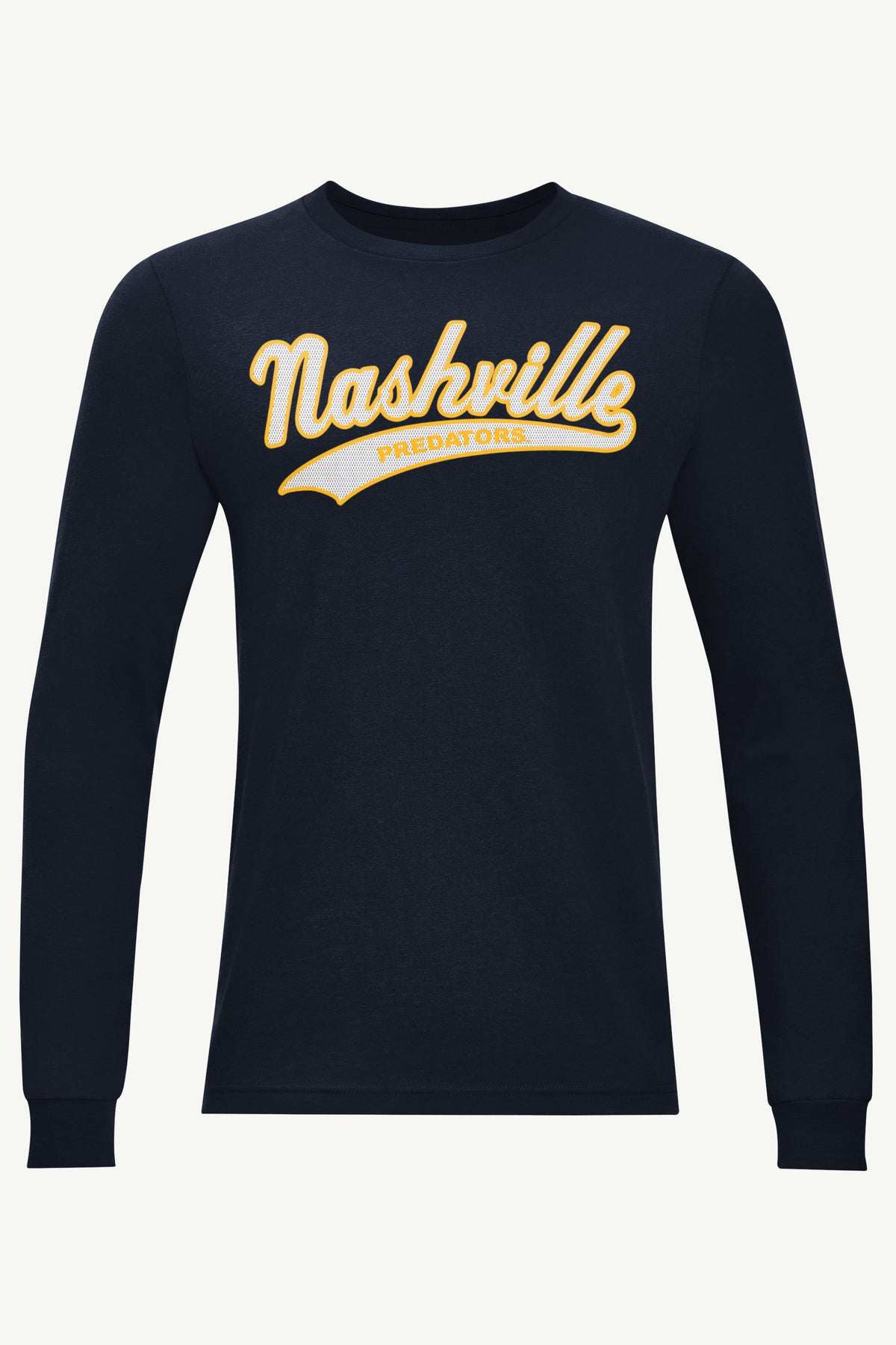 MENS NASHVILLE PREDATORS TAILSWEEP LONG SLEEVE T SHIRT - Navy