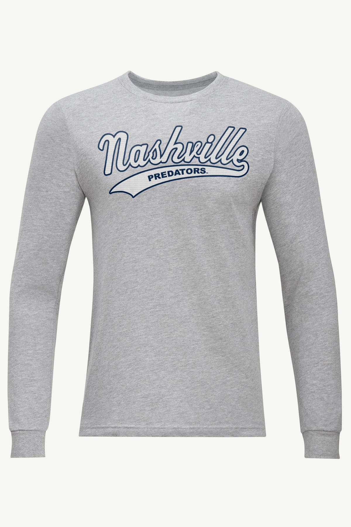 MENS NASHVILLE PREDATORS TAILSWEEP LONG SLEEVE T SHIRT - Heather Grey