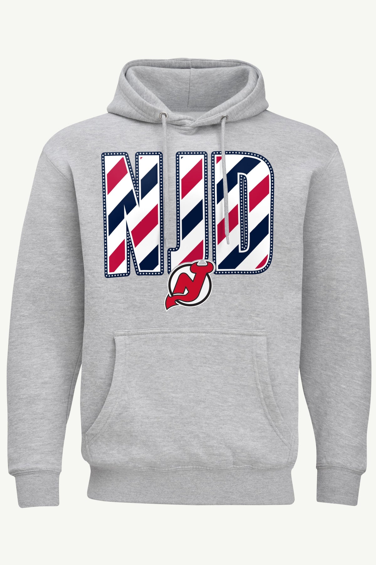 MENS NEW JERSEY DEVILS STARS AND STRIPES HOODIE - Grey