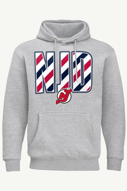 MENS NEW JERSEY DEVILS STARS AND STRIPES HOODIE - Grey