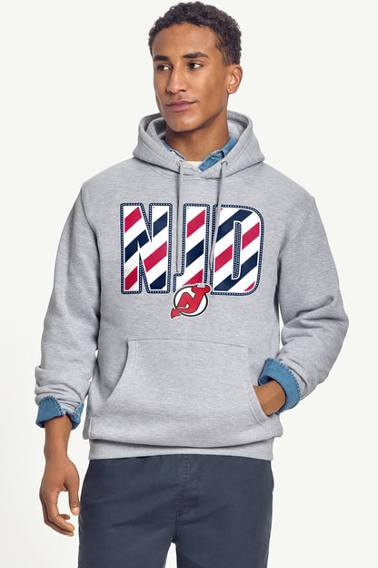 MENS NEW JERSEY DEVILS STARS AND STRIPES HOODIE - Grey