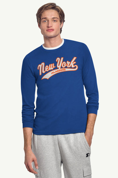 MENS NEW YORK ISLANDERS TAILSWEEP LONG SLEEVE T SHIRT - Royal