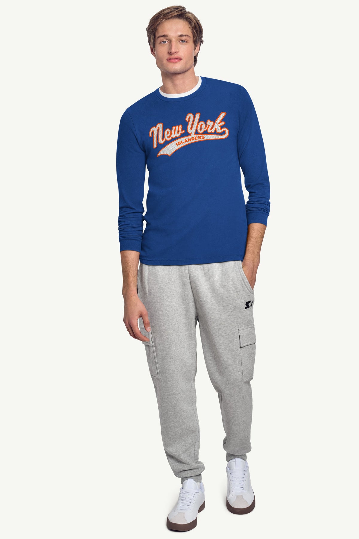 MENS NEW YORK ISLANDERS TAILSWEEP LONG SLEEVE T SHIRT - Royal