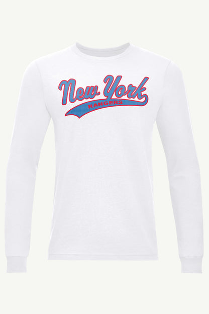 MENS NEW YORK RANGERS TAILSWEEP LONG SLEEVE T SHIRT - White