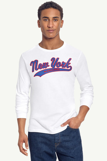 MENS NEW YORK RANGERS TAILSWEEP LONG SLEEVE T SHIRT - White