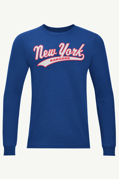 MENS NEW YORK RANGERS TAILSWEEP LONG SLEEVE T SHIRT - Royal