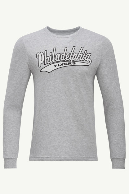 MENS PHILADELPHIA FLYERS TAILSWEEP LONG SLEEVE T SHIRT - Heather Grey