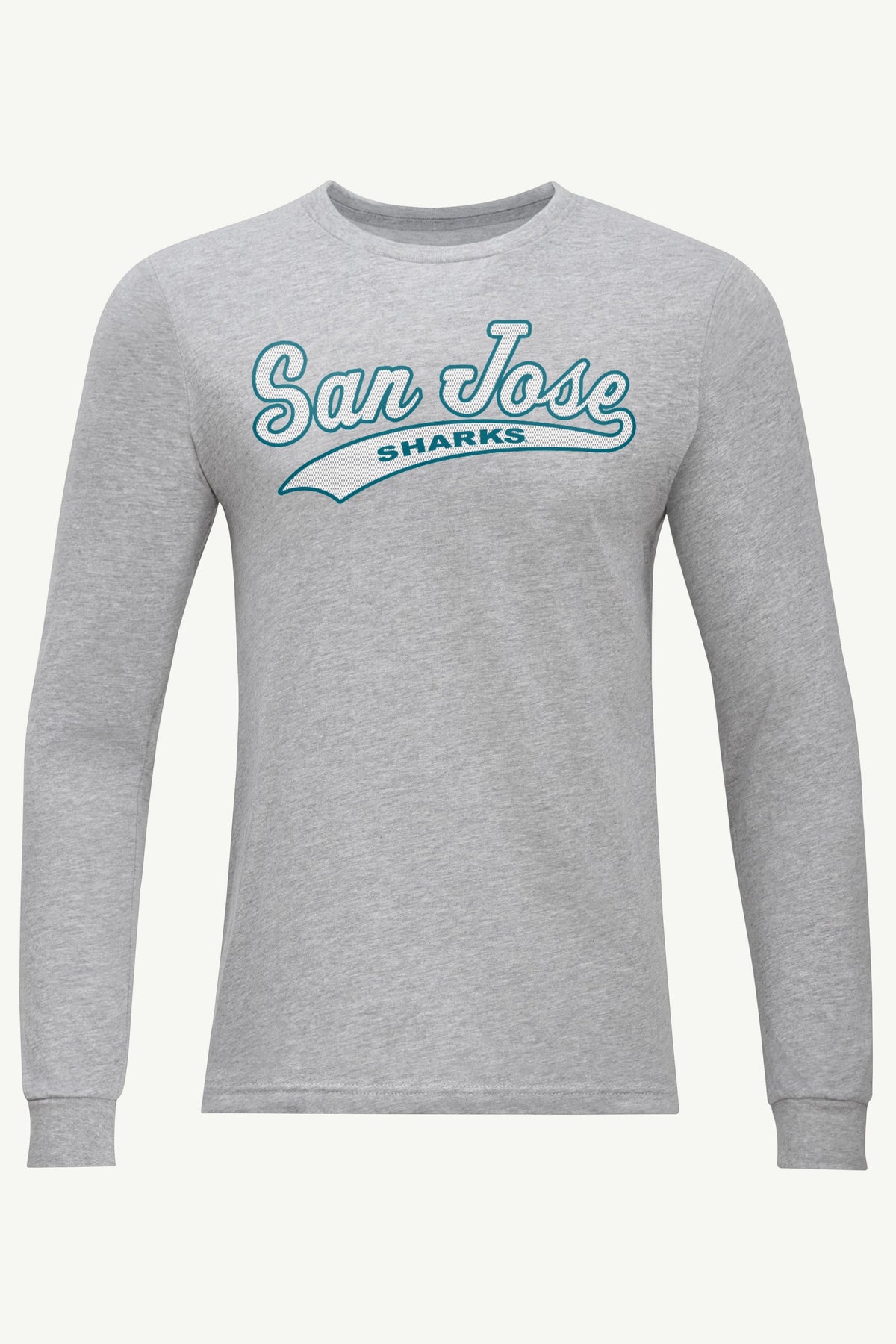 MENS SAN JOSE SHARKS TAILSWEEP LONG SLEEVE T SHIRT - Heather Grey