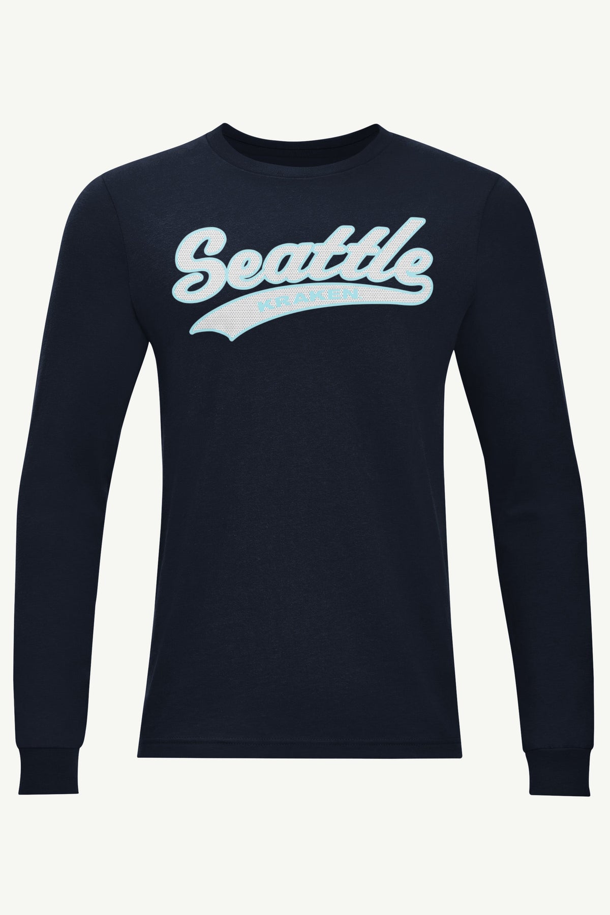 MENS SEATTLE KRAKEN TAILSWEEP LONG SLEEVE T SHIRT - Navy