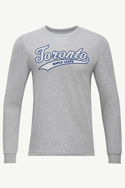 MENS TORONTO MAPLE LEAFS TAILSWEEP LONG SLEEVE T SHIRT - Heather Grey