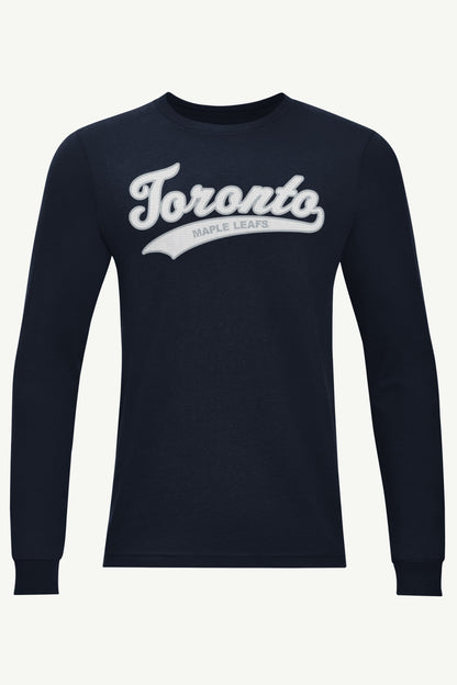 MENS TORONTO MAPLE LEAFS TAILSWEEP LONG SLEEVE T SHIRT - Navy