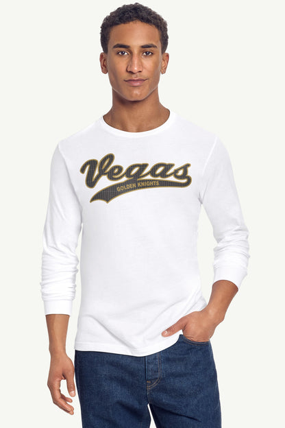 MENS LAS VEGAS GOLDEN KNIGHTS TAILSWEEP LONG SLEEVE T SHIRT - White