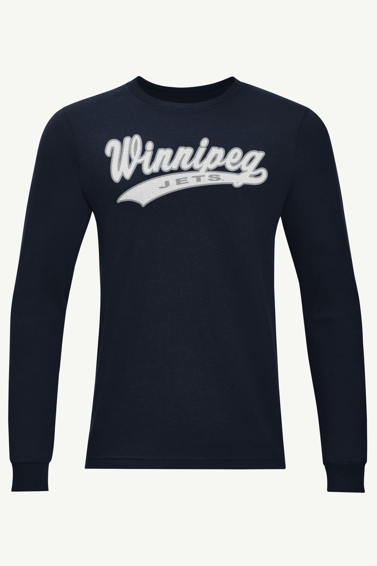 MENS WINNIPEG JETS TAILSWEEP LONG SLEEVE T SHIRT - Navy
