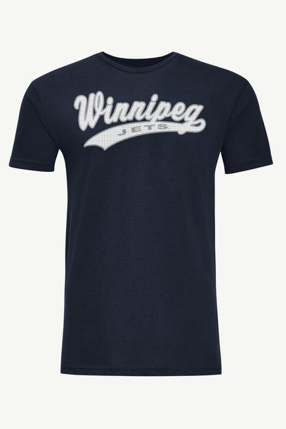 MENS WINNIPEG JETS TAILSWEEP T SHIRT - Navy