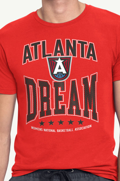 MENS WNBA ATLANTA DREAM CENTER SQUEEZE T SHIRT - Red