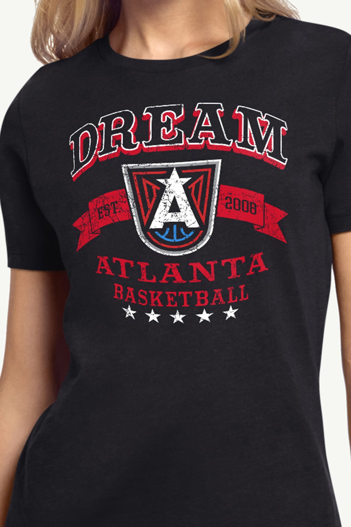 WOMENS WNBA ATLANTA DREAM BLEACHERS & BANNER T SHIRT - Black
