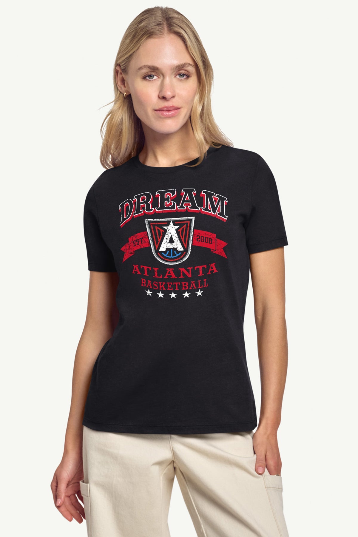 WOMENS WNBA ATLANTA DREAM BLEACHERS & BANNER T SHIRT - Black