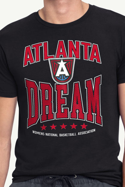 MENS WNBA ATLANTA DREAM CENTER SQUEEZE T SHIRT - Black