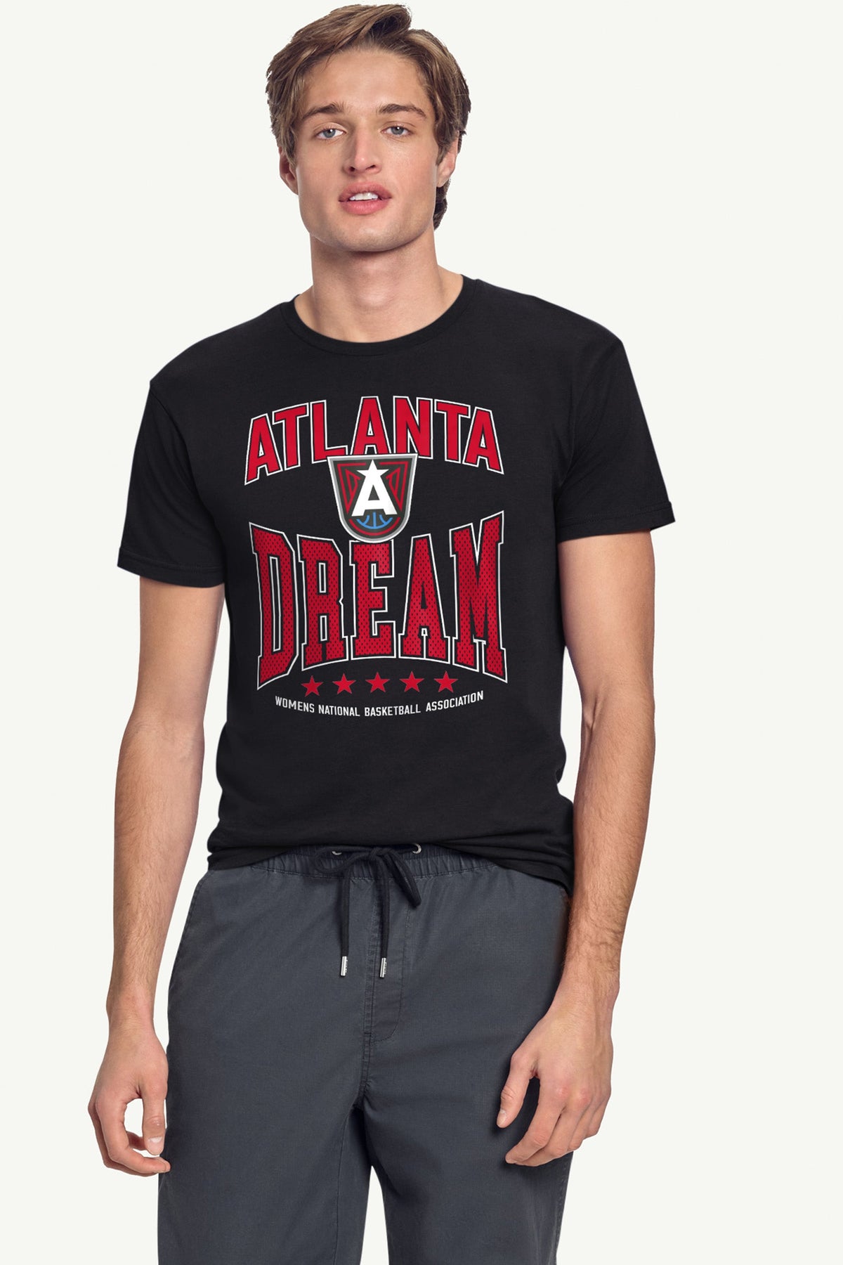 MENS WNBA ATLANTA DREAM CENTER SQUEEZE T SHIRT - Black