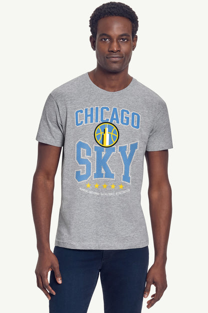 MENS WNBA CHICAGO SKY CENTER SQUEEZE T SHIRT - Grey