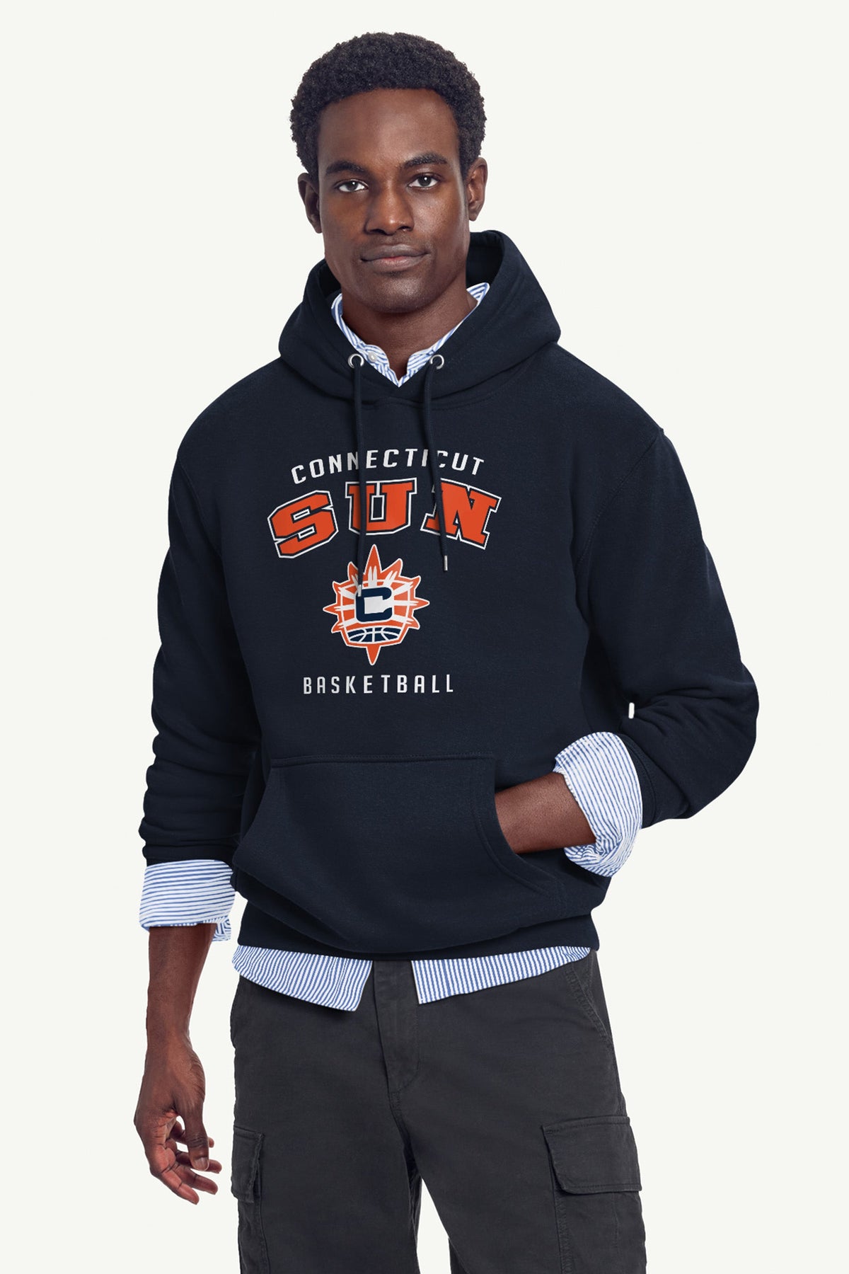 MENS CONNECTICUT SUN LOGO HOODIE - Navy