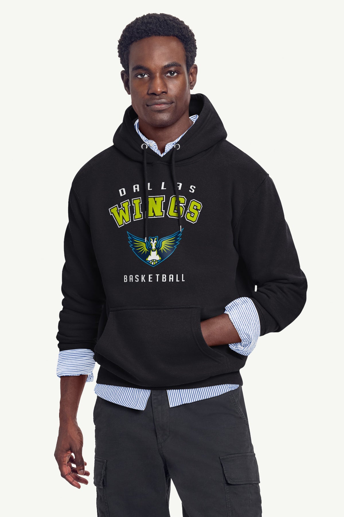 MENS DALLAS WINGS LOGO HOODIE - Black