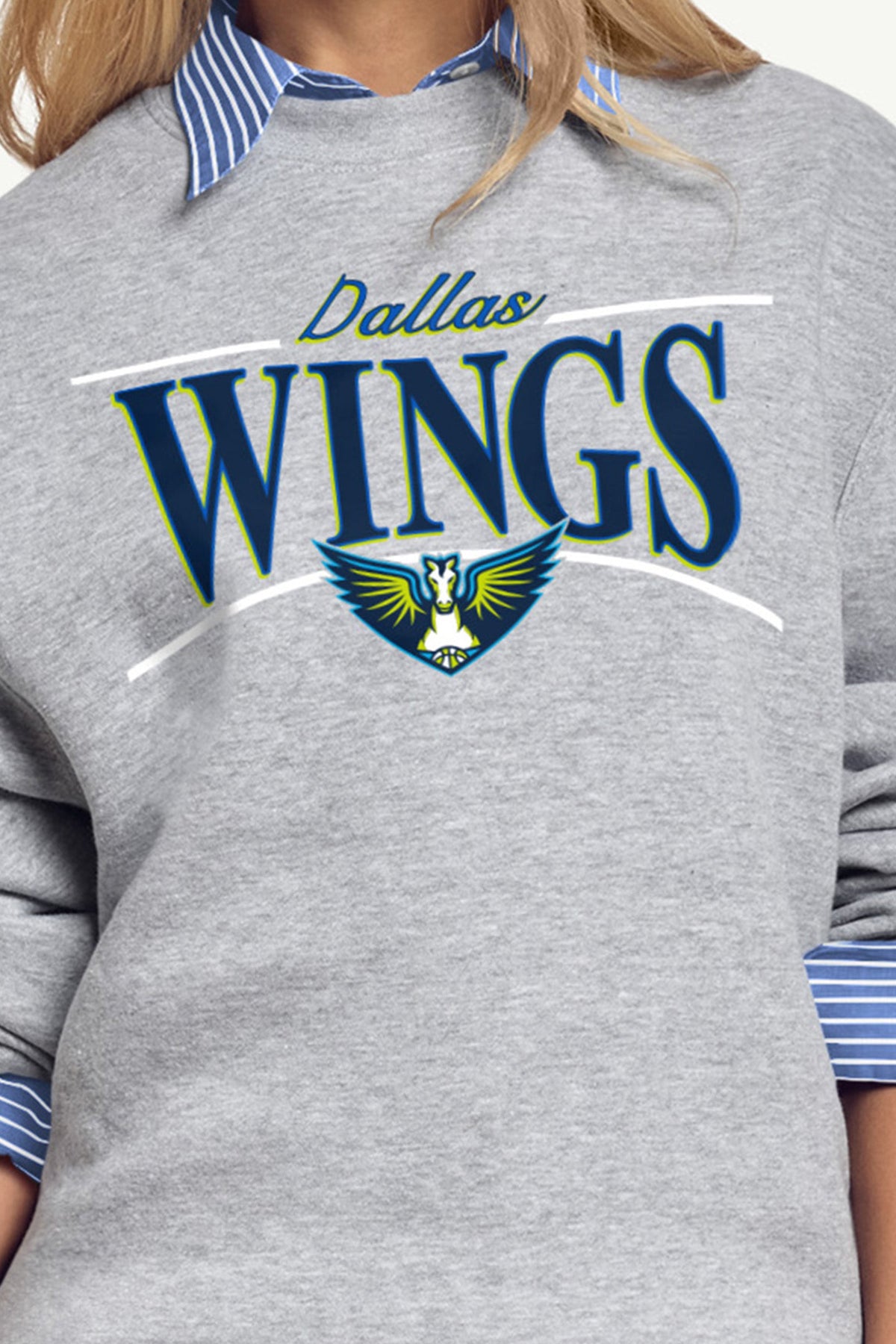 WOMENS WNBA DALLAS WINGS ARCH SWEATSHIRT - Grey