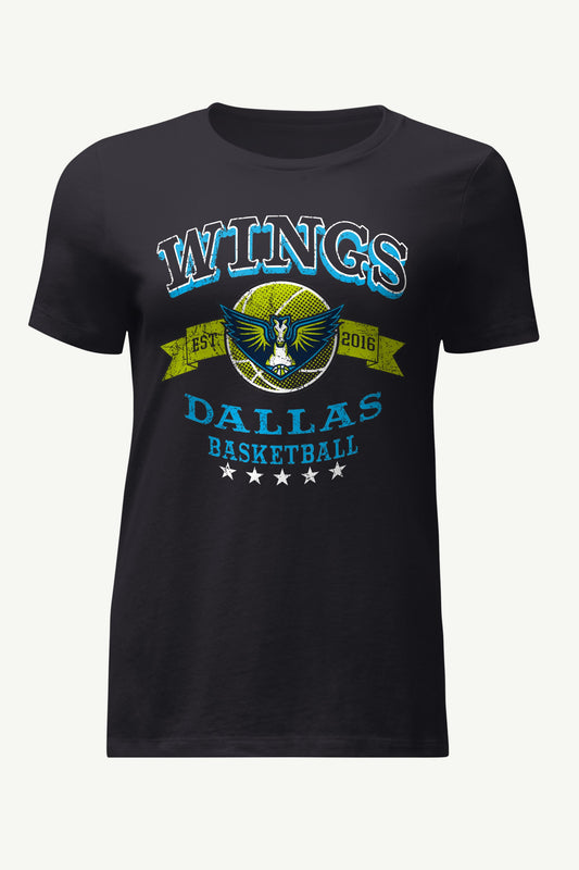 WOMENS WNBA DALLAS WINGS BLEACHERS & BANNER T SHIRT - Black