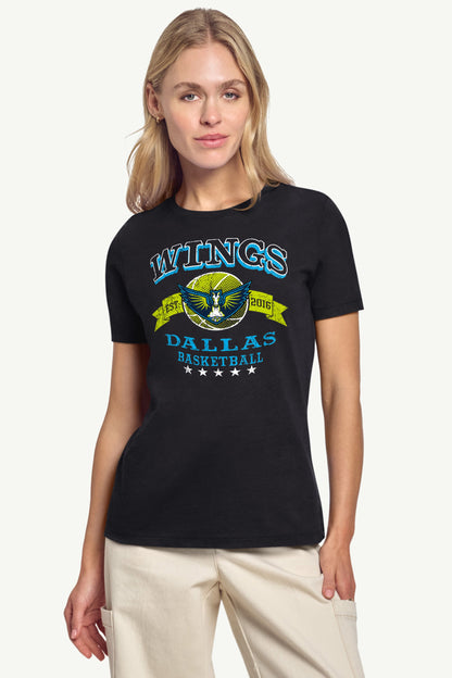 WOMENS WNBA DALLAS WINGS BLEACHERS & BANNER T SHIRT - Black