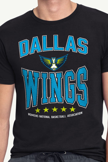 MENS WNBA DALLAS WINGS CENTER SQUEEZE T SHIRT - Black
