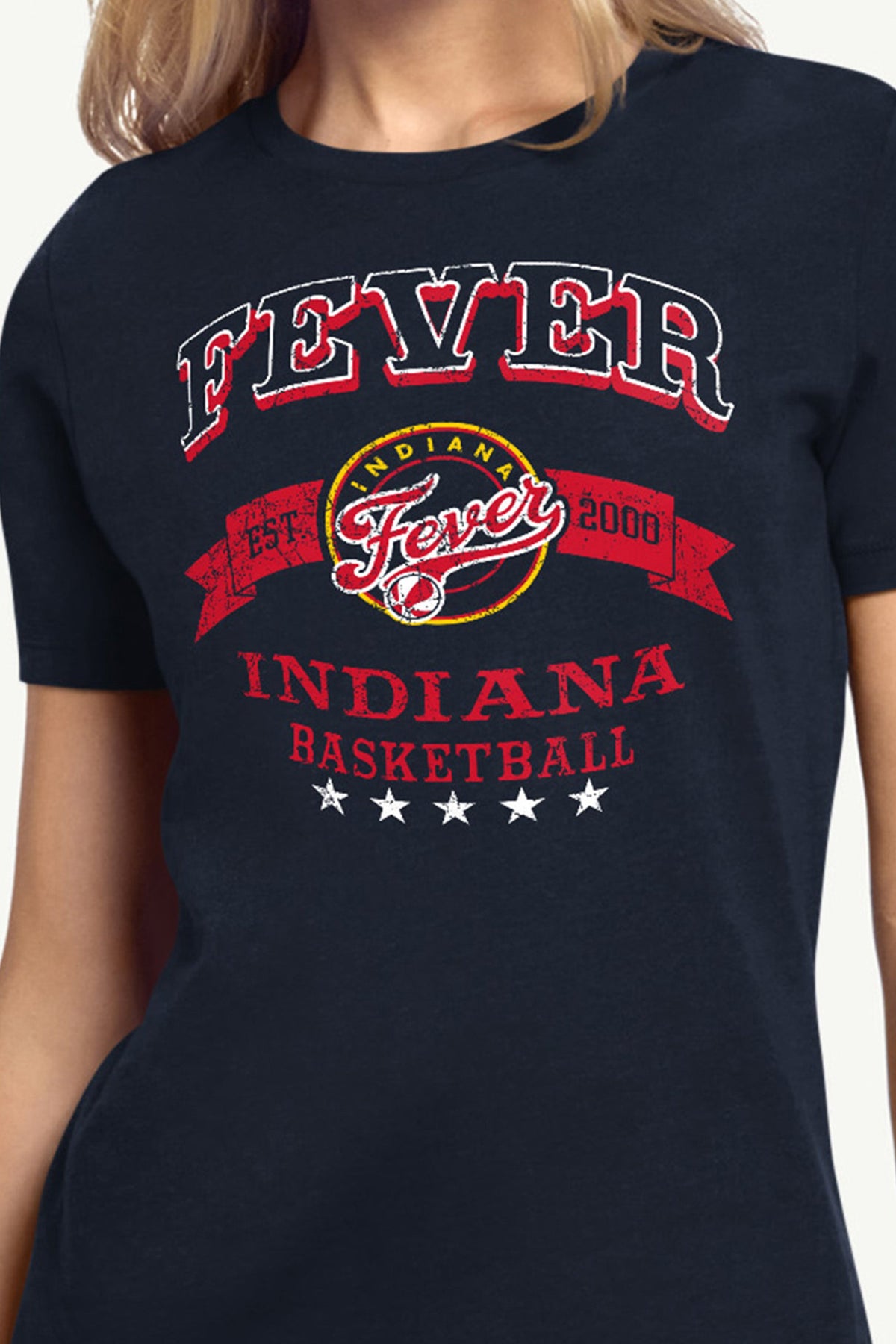 WOMENS WNBA INDIANA FEVER BLEACHERS & BANNER T SHIRT - Navy