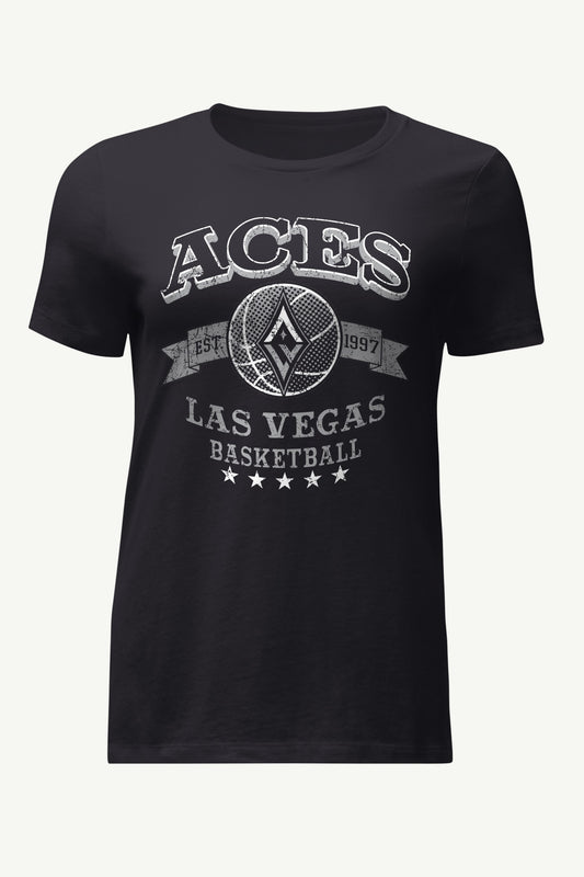 WOMENS WNBA LAS VEGAS ACES BLEACHERS & BANNER T SHIRT - Black