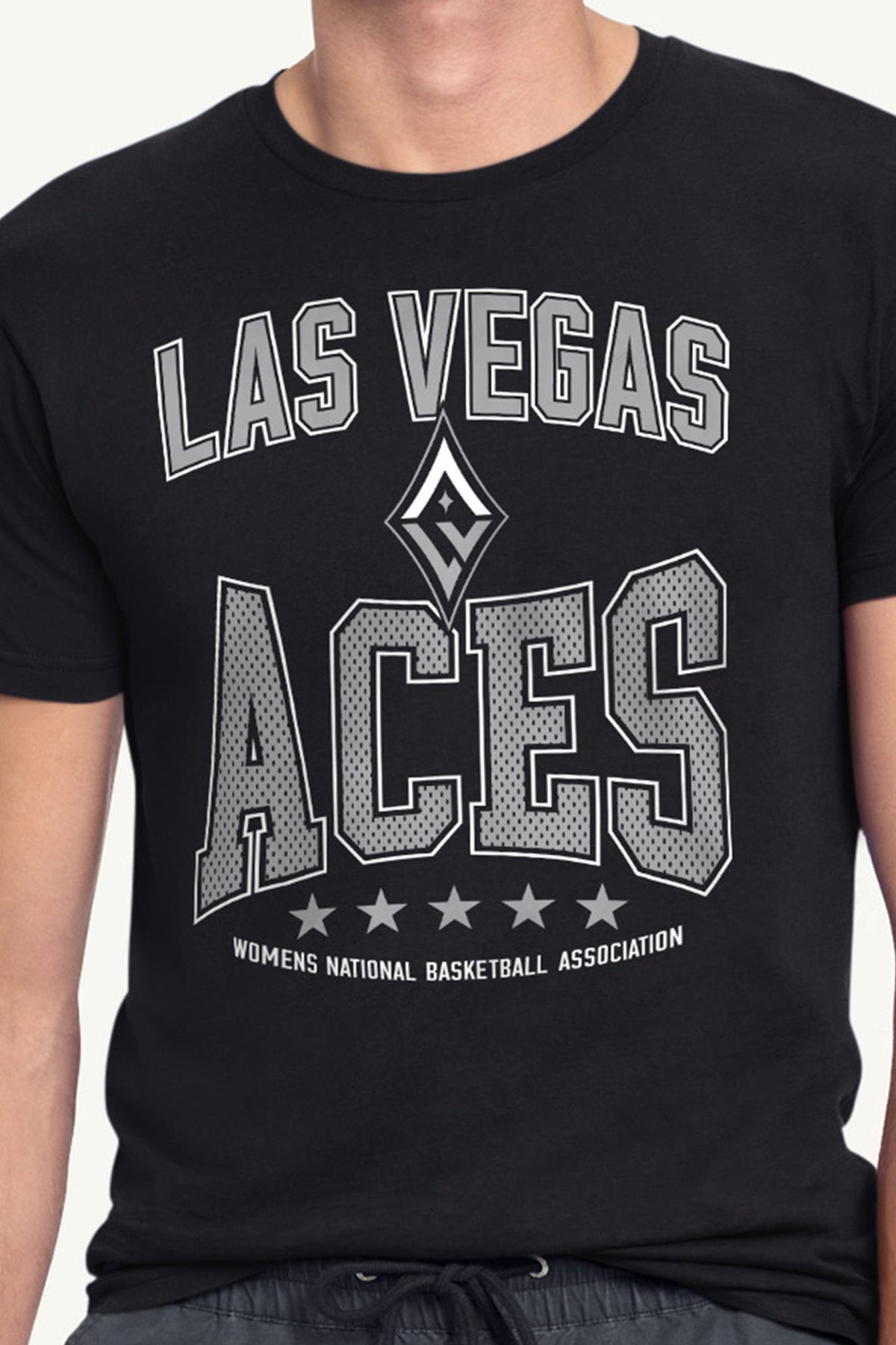 MENS WNBA LAS VEGAS ACES CENTER SQUEEZE T SHIRT - Black