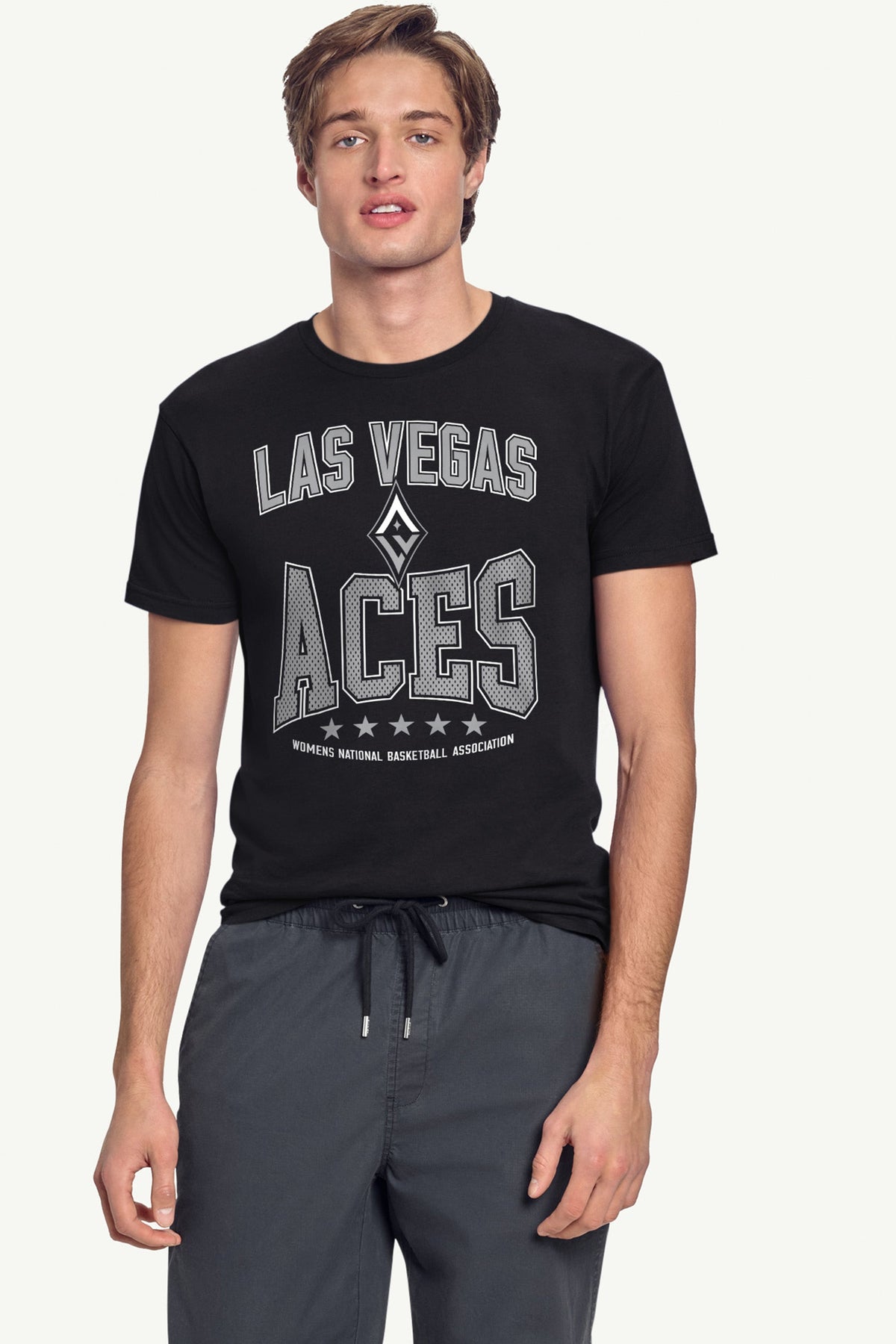 MENS WNBA LAS VEGAS ACES CENTER SQUEEZE T SHIRT - Black