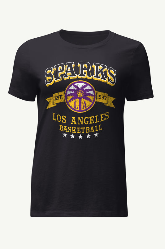 WOMENS WNBA LOS ANGELES SPARKS BLEACHERS & BANNER T SHIRT - Black