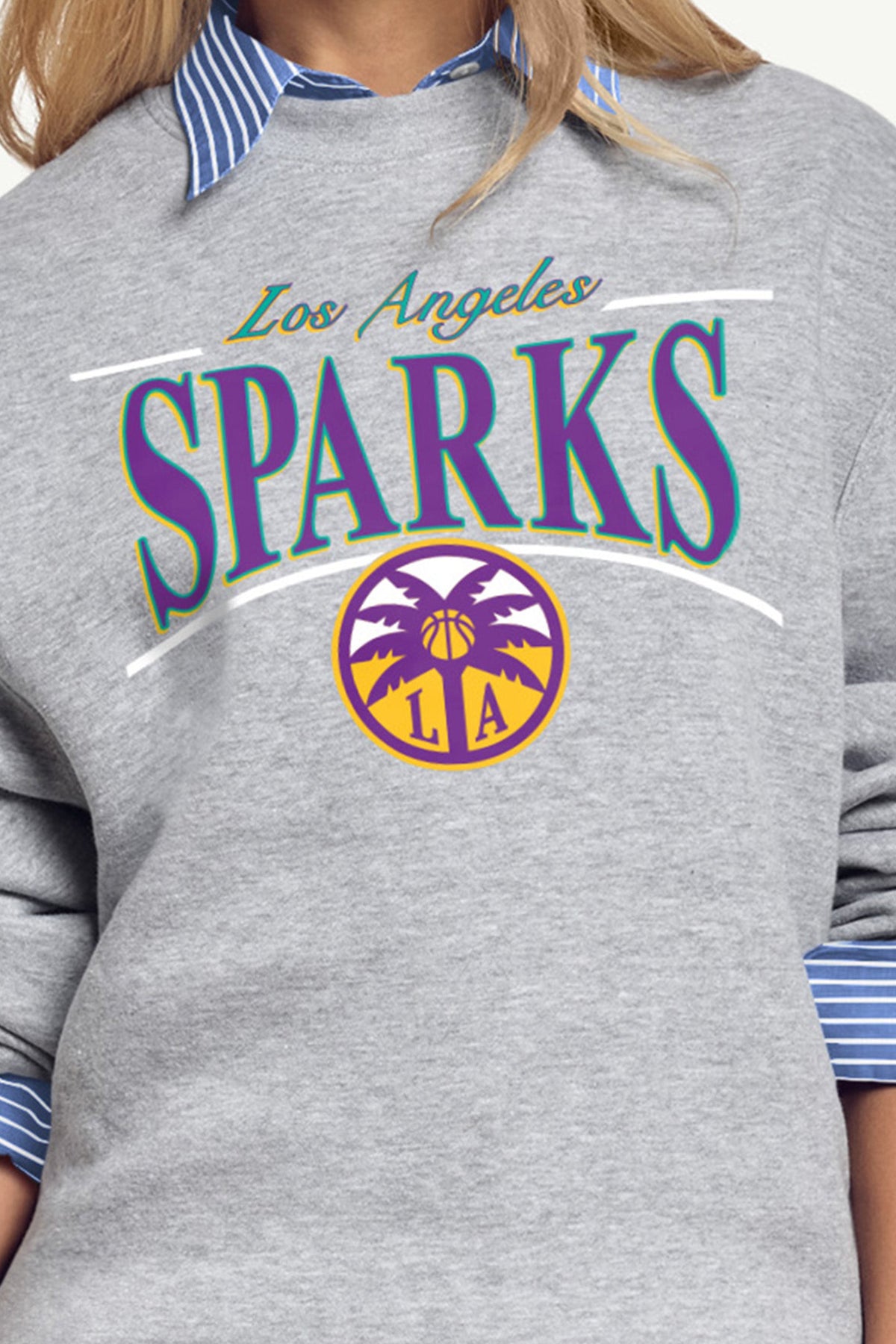 WOMENS WNBA LOS ANGELES SPARKS ARCH SWEATSHIRT - Grey